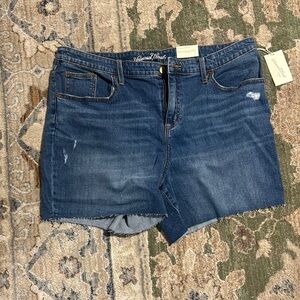 Universal Thread Blue Jean Shorts with Distressing and Fitted Style